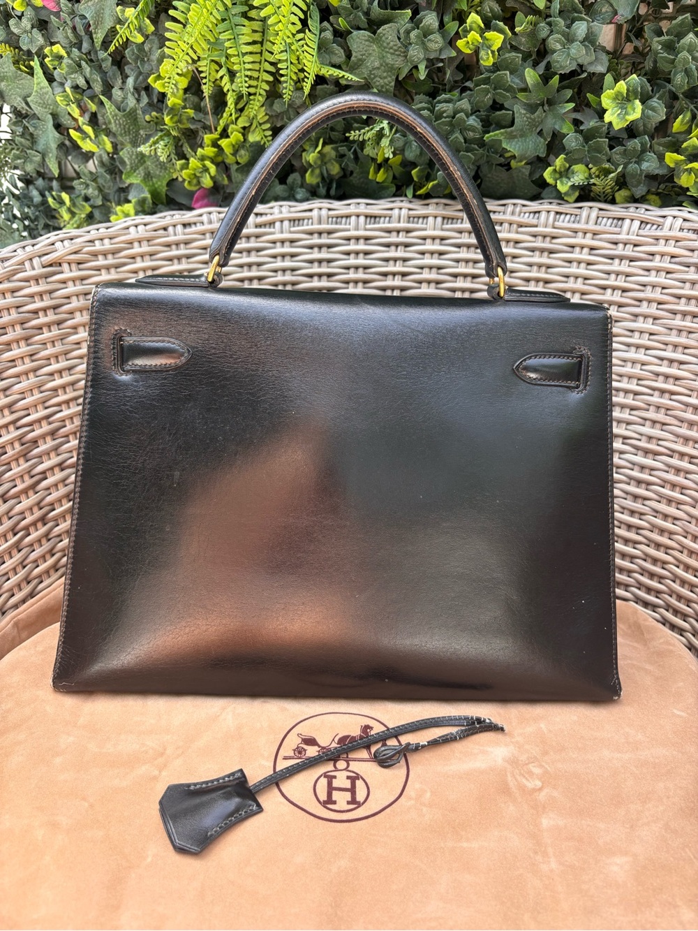 Authentic HERMES Vintage 1989 KELLY 32 black box leather - Picture 2 of 16